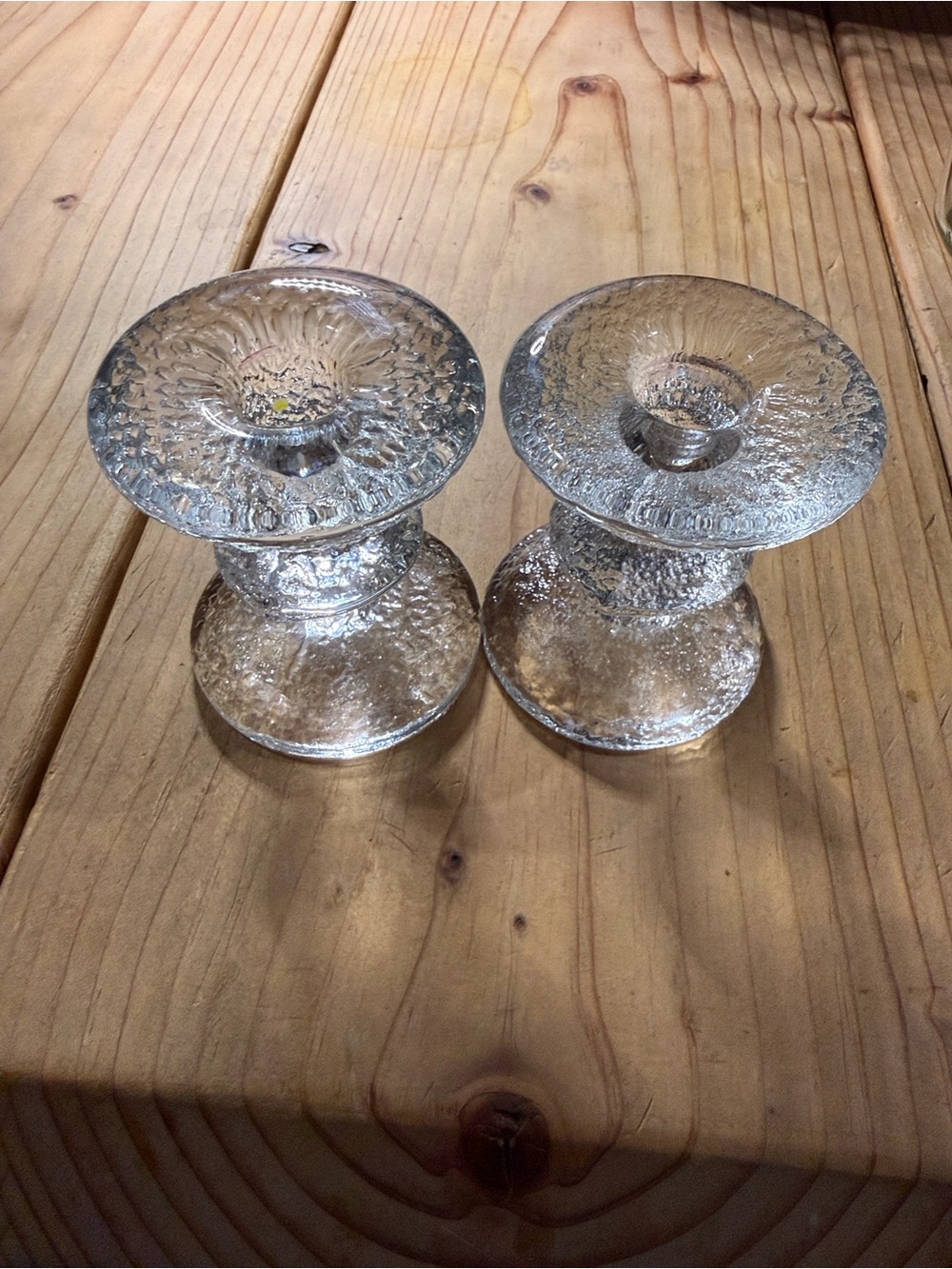 Pair "Festivo" Iittala Finnish One-Ring Candlesticks Designed by Timo Sarpaneva